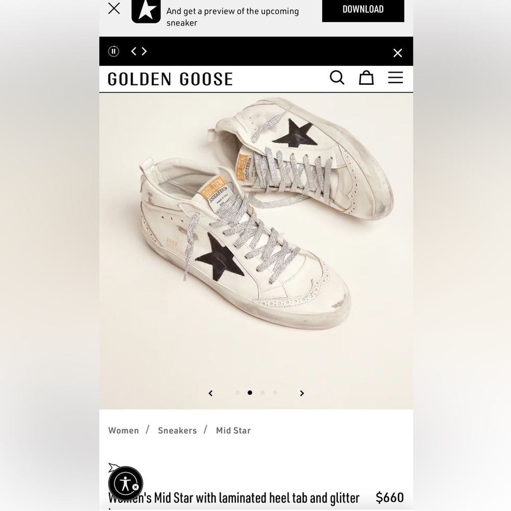 Golden Goose High-Top Sneakers with Black Star